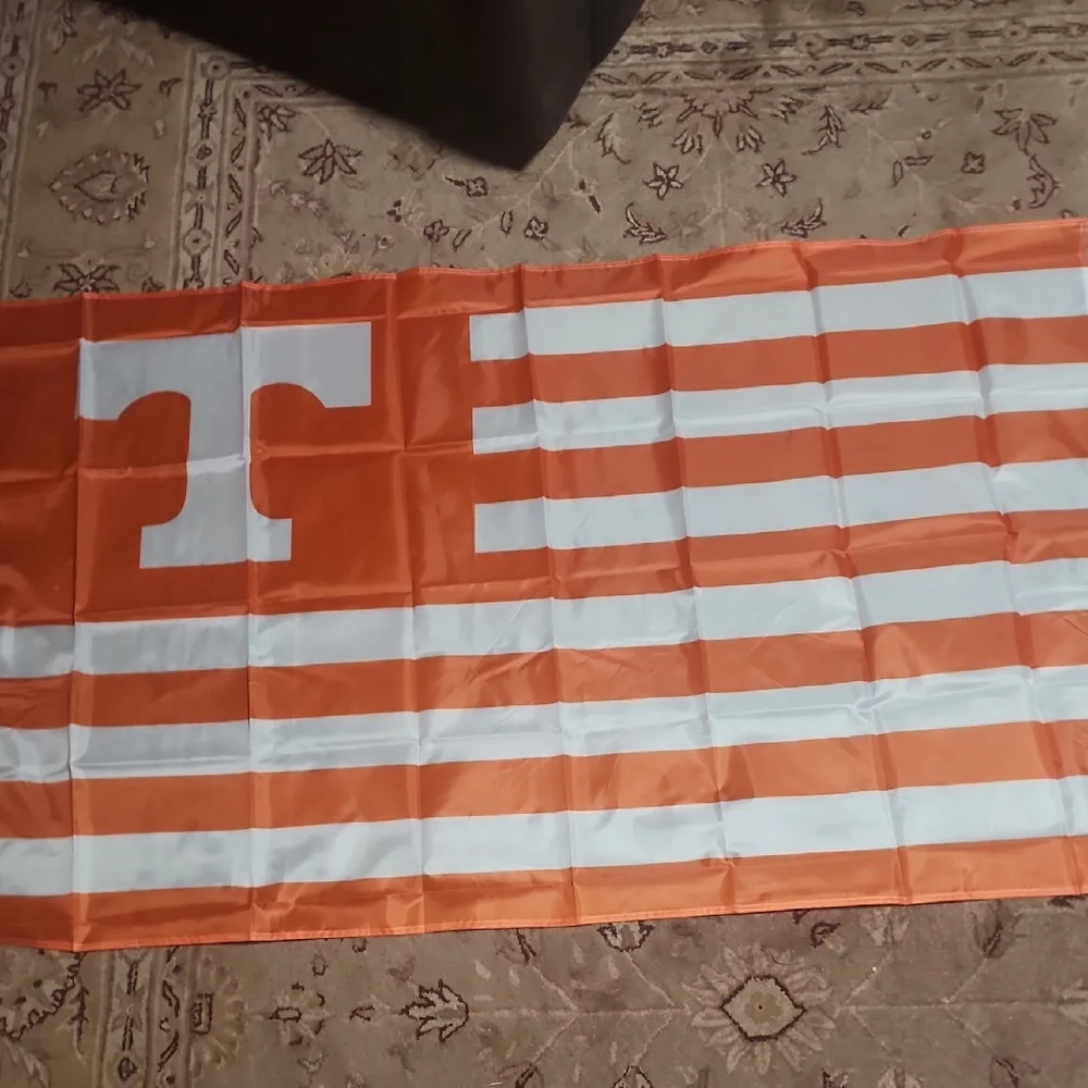 Orange and White Bath Towel